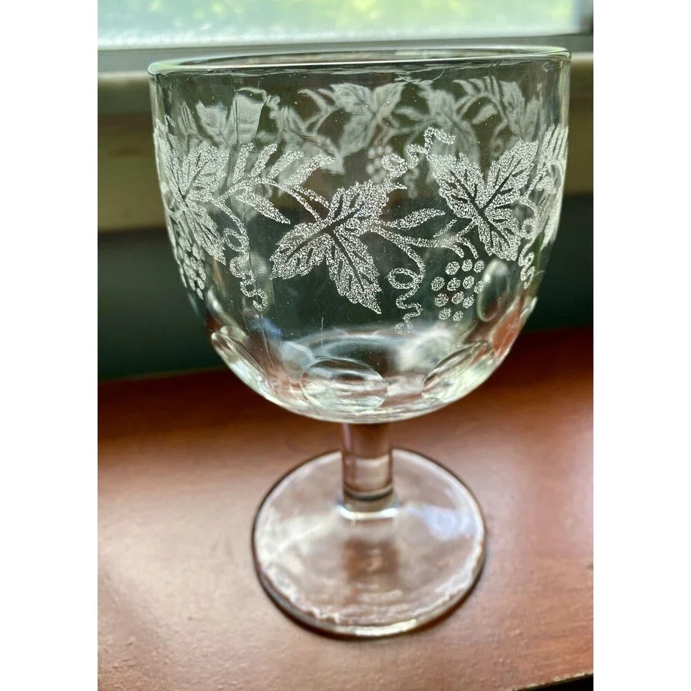 VTG MCM Goblets Wine Glass Set of 4 Bartlett Collins Thumbprint